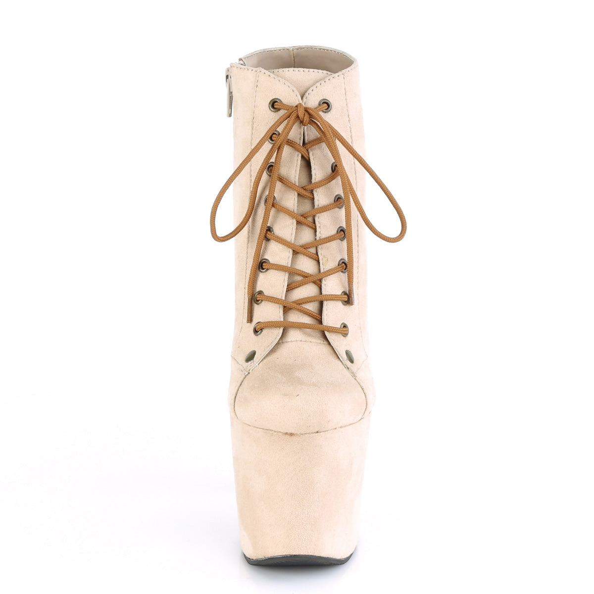 Pleaser Womens Ankle Boots RADIANT-1005 Beige Faux Suede/Beige Faux Suede