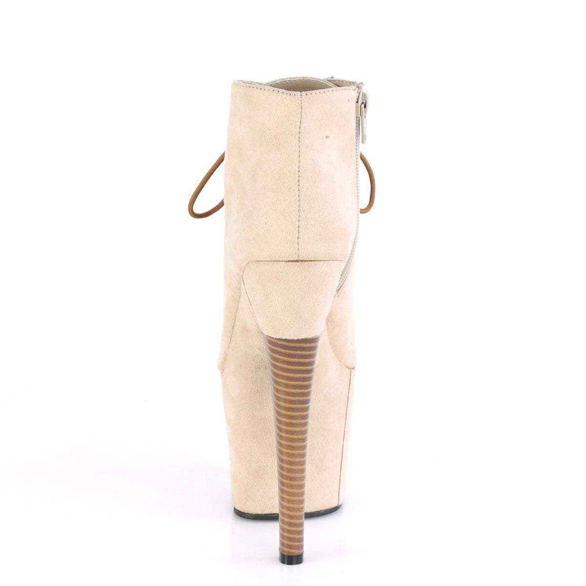 Pleaser Womens Ankle Boots RADIANT-1005 Beige Faux Suede/Beige Faux Suede