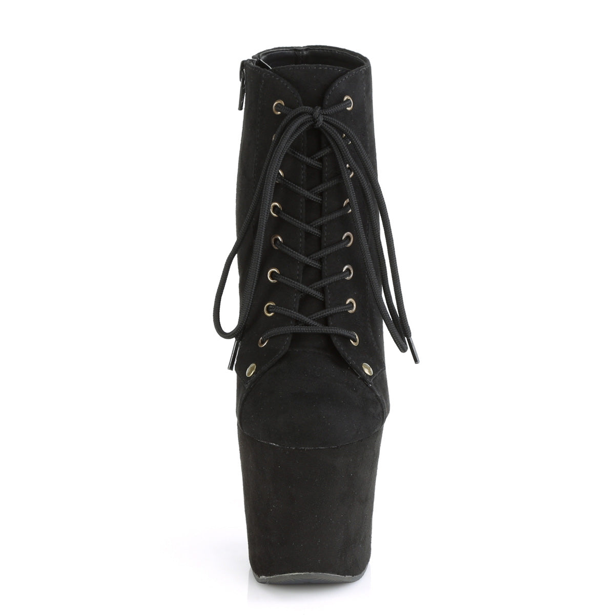 Pleaser Womens Ankle Boots RADIANT-1005 Blk Faux Suede/Blk Faux Suede