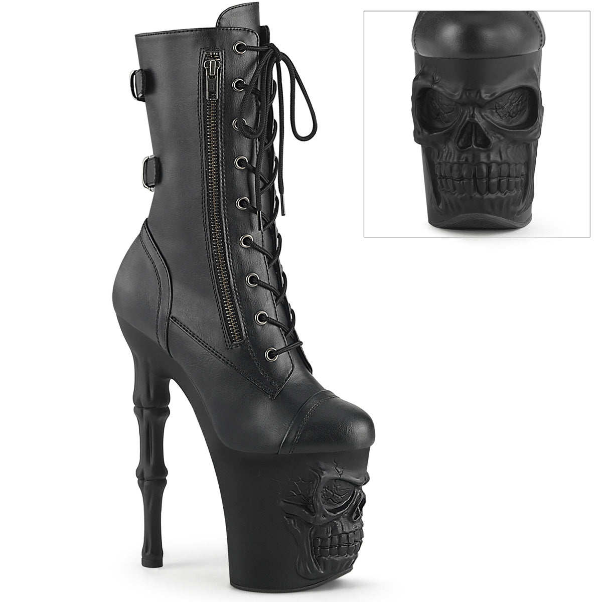 Pleaser Botines RAPTURE-1047 BLK Faux Leather/Blk Matte