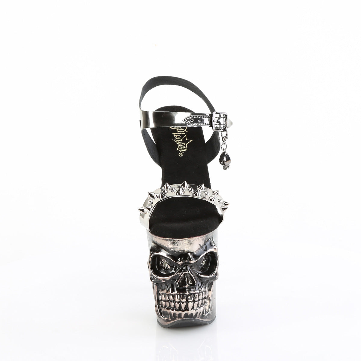 Pleaser Sandalias RAPTURE-812-lt PEWTER TPU/Satin Pewter Chrome