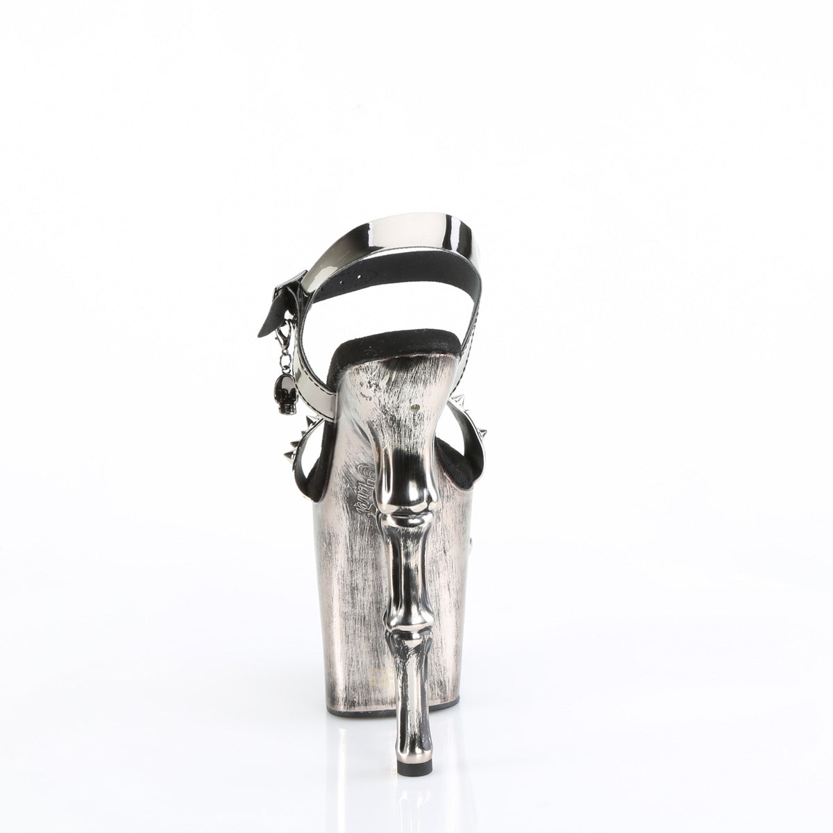 Pleaser Sandalias RAPTURE-812-lt PEWTER TPU/Satin Pewter Chrome
