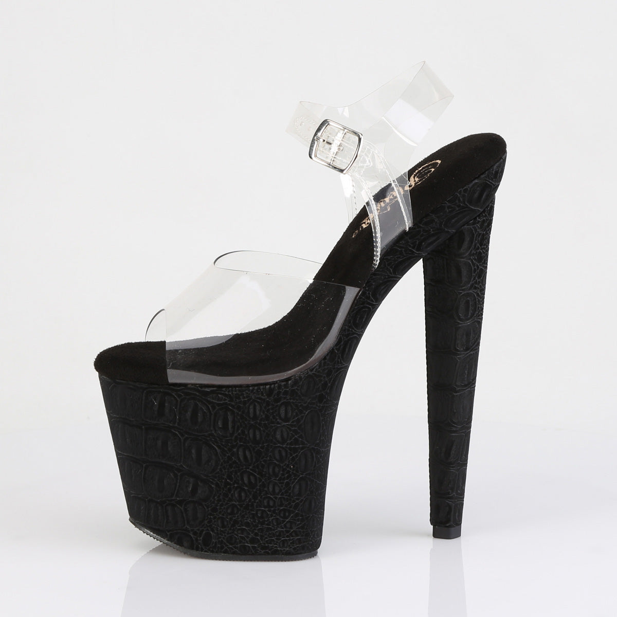 Pleaser Women's Platform Shoes RAZZLE-808WR Clr/Blk Reptile Print