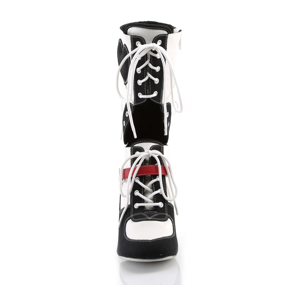 Funtasma Botas de mujer REFEREE-200 lienzo de PU-Negro blanco