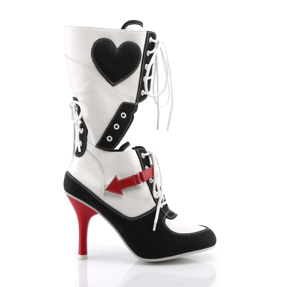 Funtasma Botas de mujer REFEREE-200 lienzo de PU-Negro blanco