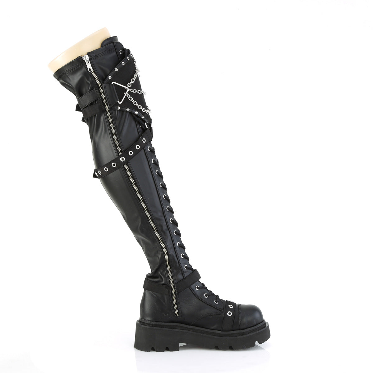DemoniaCult Botas RENEGADE-320 BLK STRING VEGAN PUERO