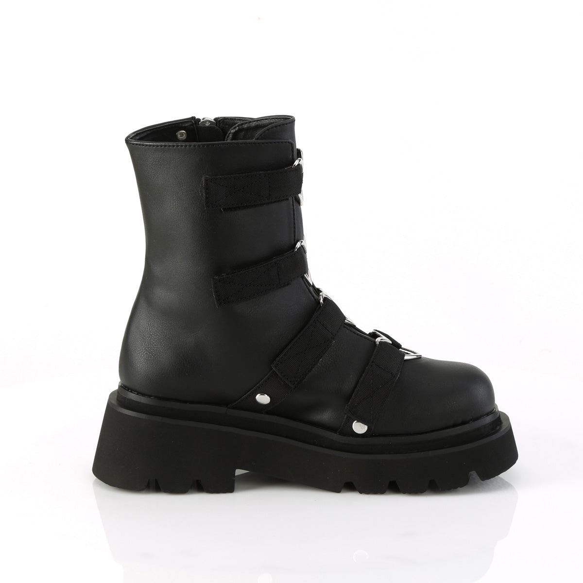 DemoniaCult Botines RENEGADE-50 Blk Vegan Leather-Nylon