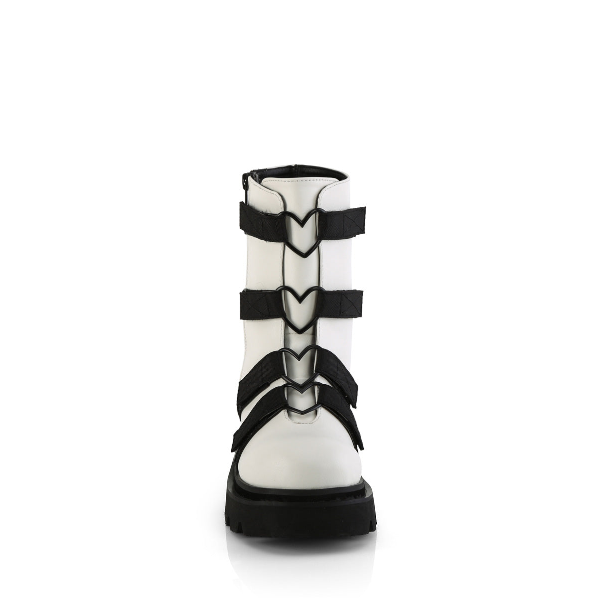 DemoniaCult RENEGADE-50 WHT de cuero vegano-nylon