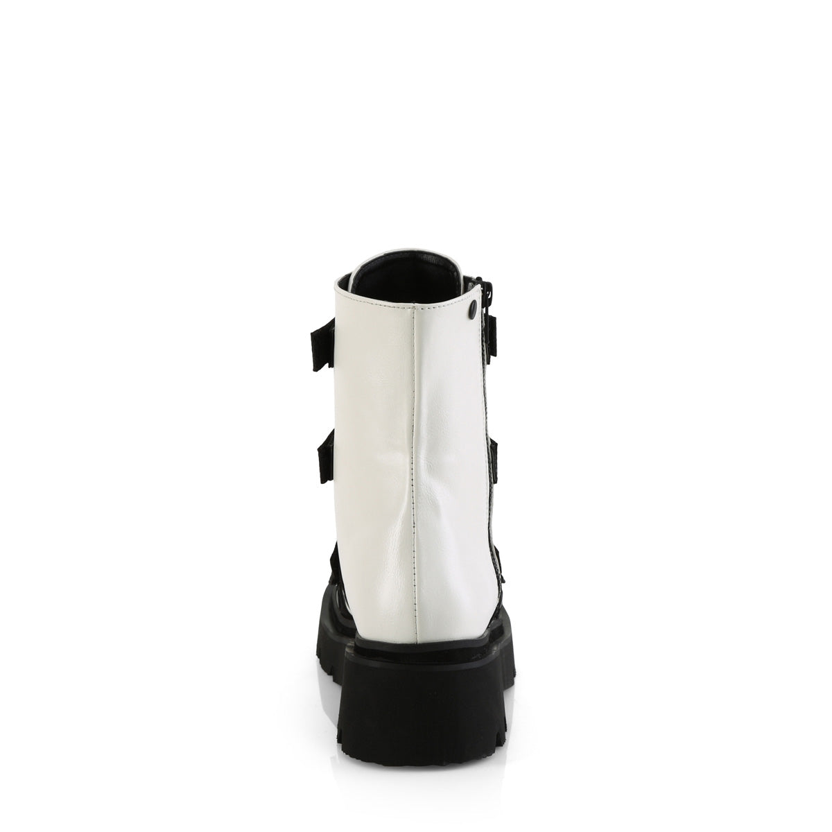 DemoniaCult RENEGADE-50 WHT de cuero vegano-nylon