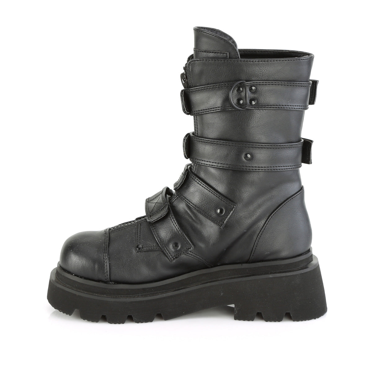 DemoniaCult Botas RENEGADE-55 BLK de cuero vegano