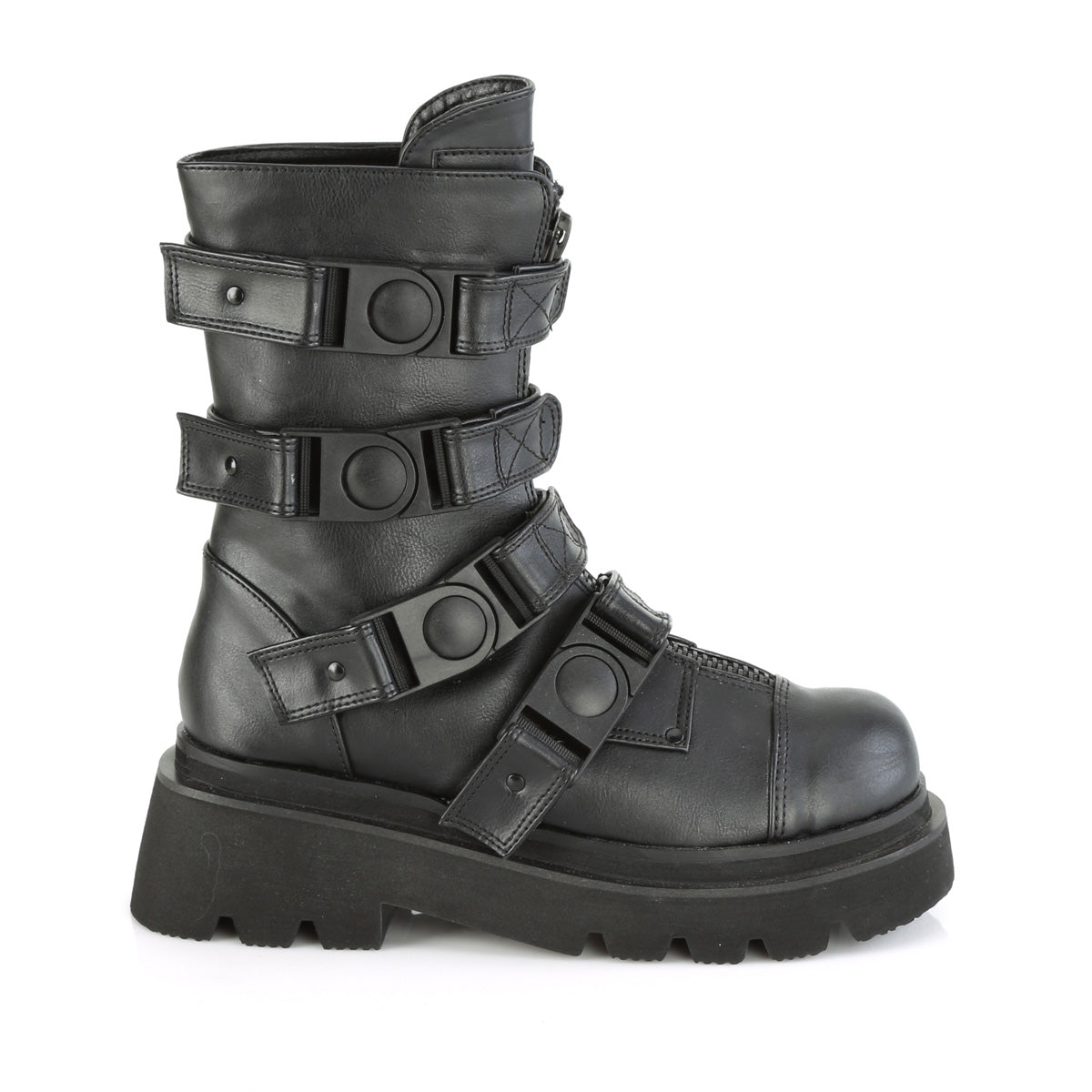 DemoniaCult Botas RENEGADE-55 BLK de cuero vegano