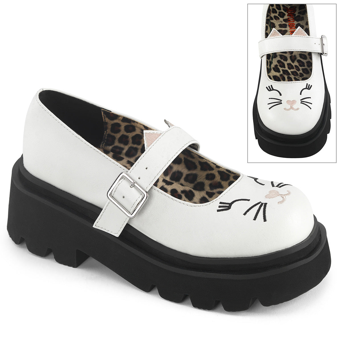 DemoniaCult RENEGADE-56 Wht Leather Vegan