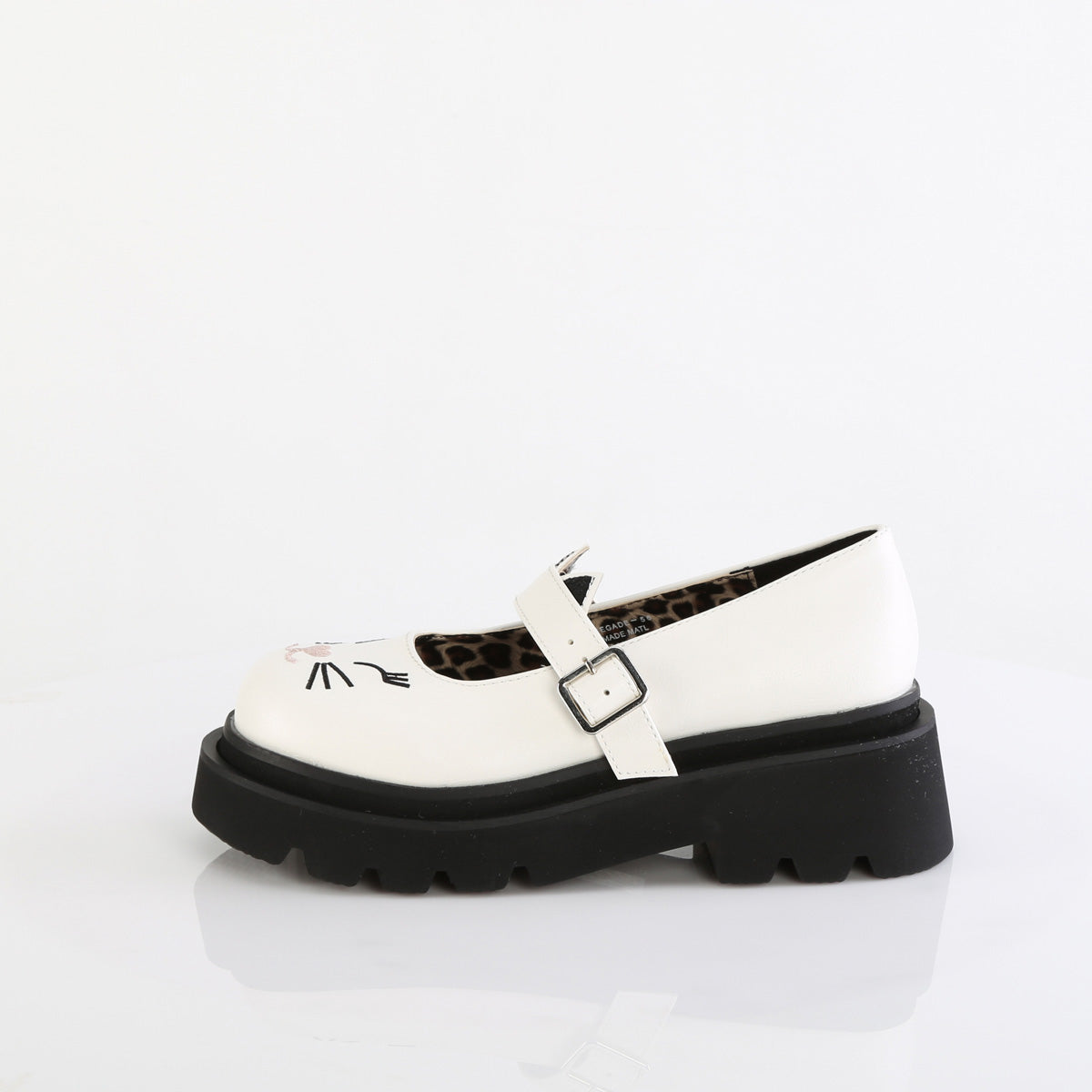 DemoniaCult RENEGADE-56 Wht Leather Vegan