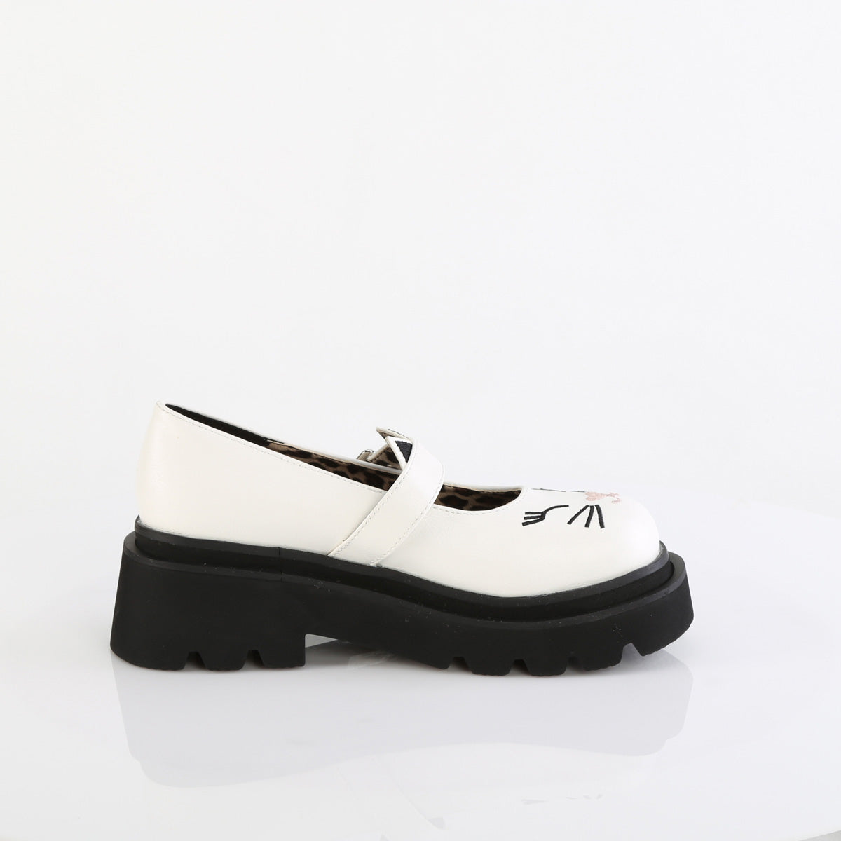 DemoniaCult RENEGADE-56 Wht Leather Vegan