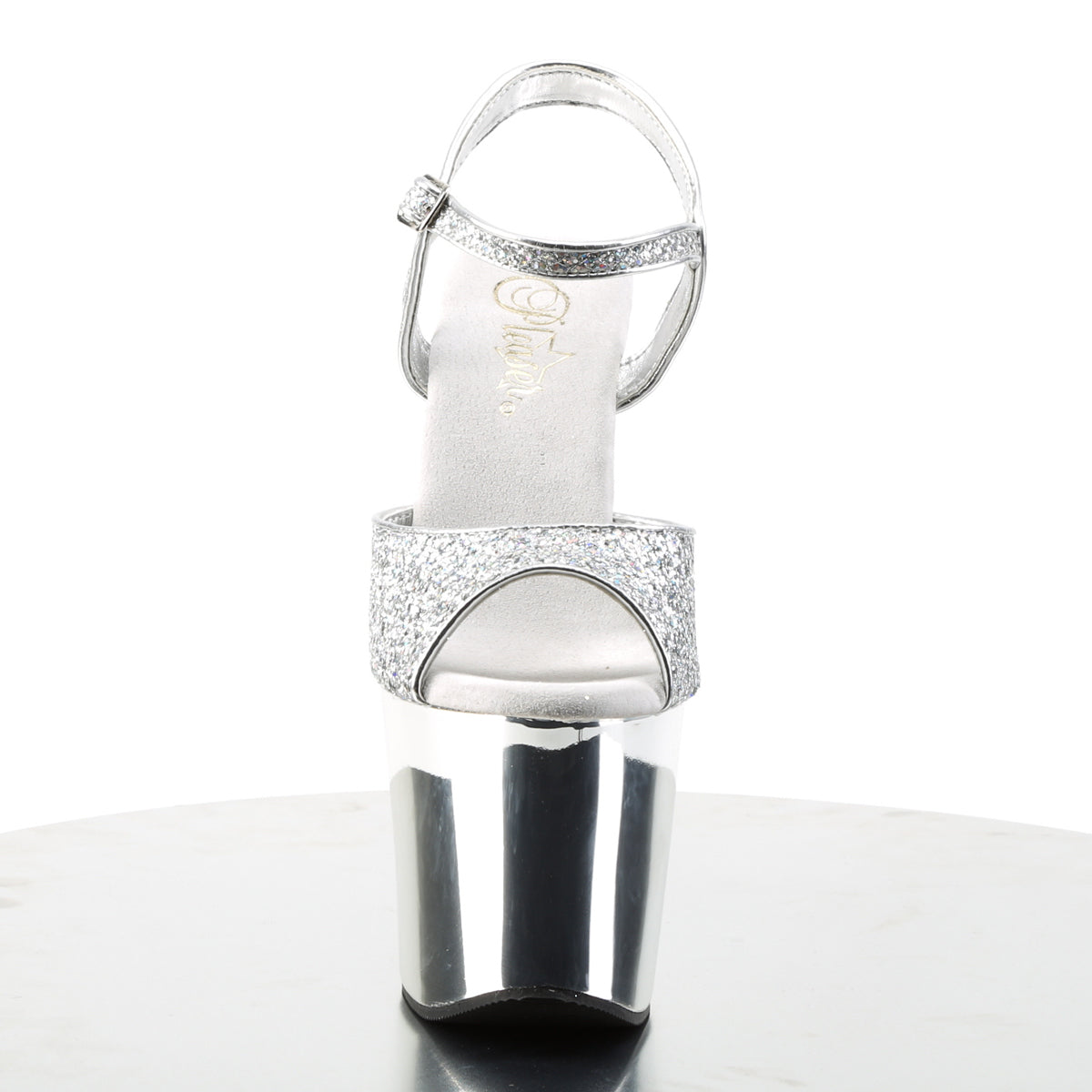 Pleaser Sandalias para mujer REVOLVER-709g SLV Multi Gltr / SLV Chrome