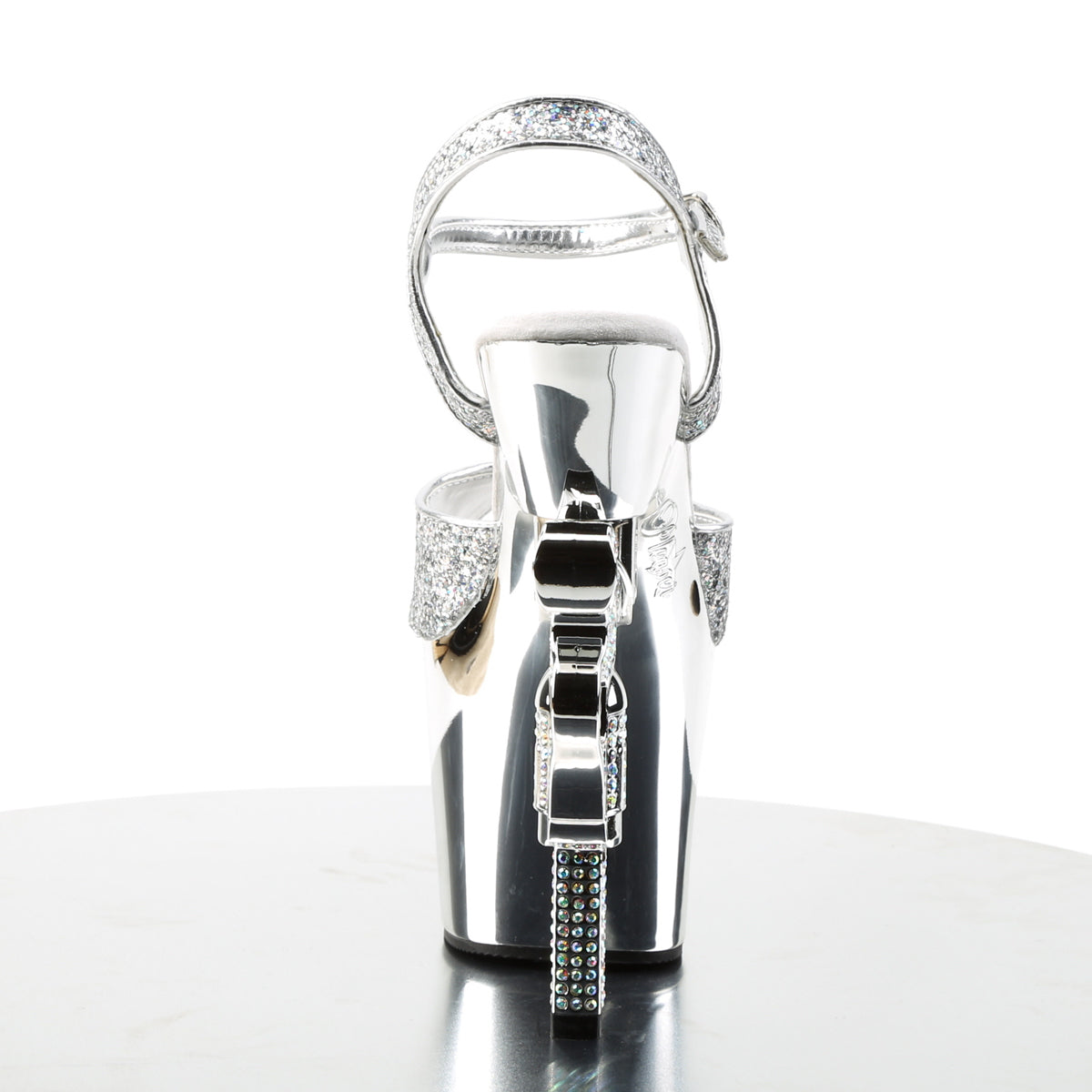 Pleaser Sandalias para mujer REVOLVER-709g SLV Multi Gltr / SLV Chrome