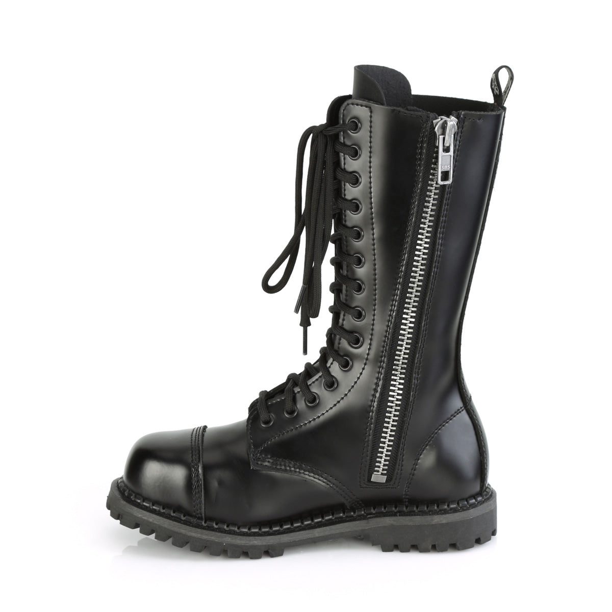 DemoniaCult Botas para hombre RIOT-14 BLK Leather