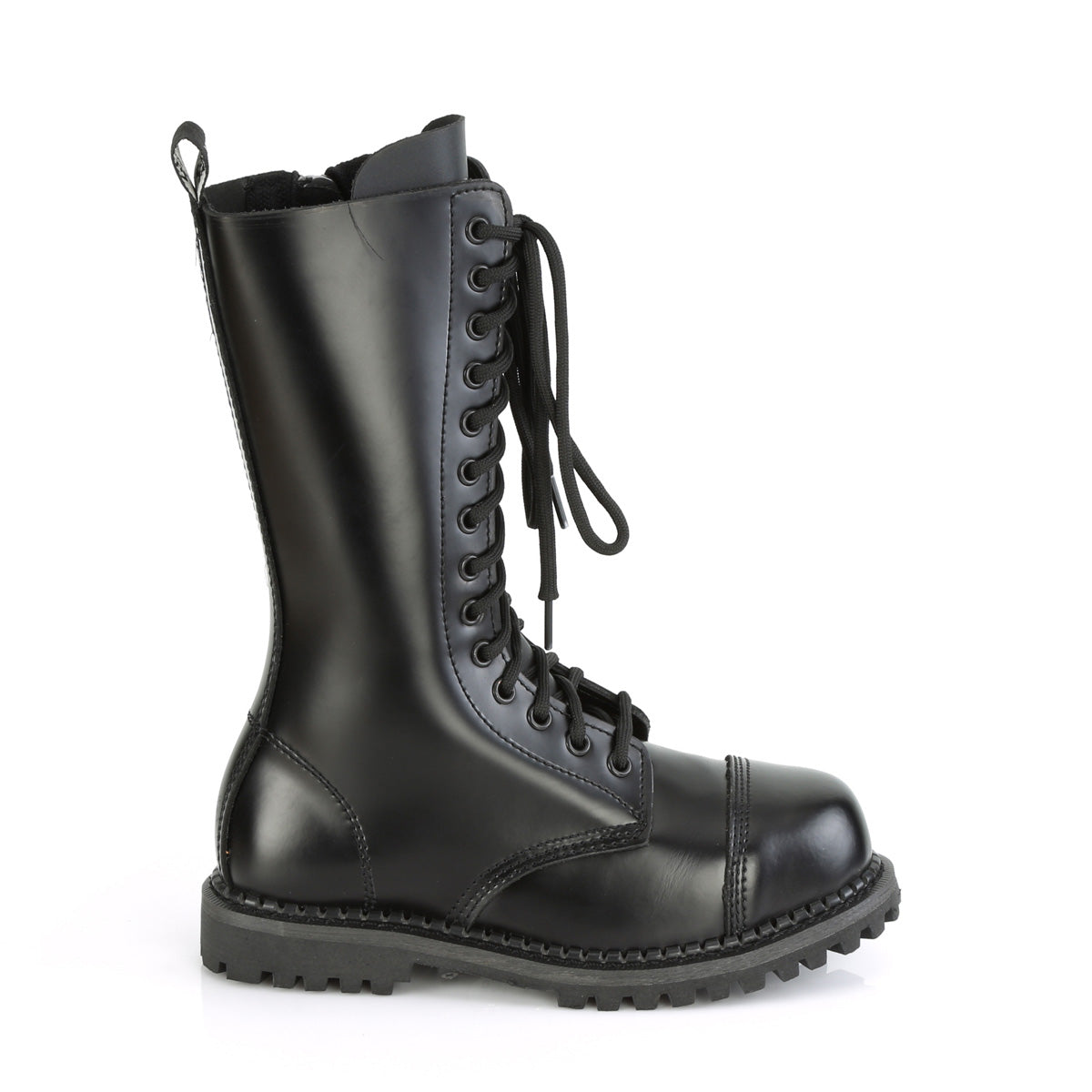 DemoniaCult Botas para hombre RIOT-14 BLK Leather