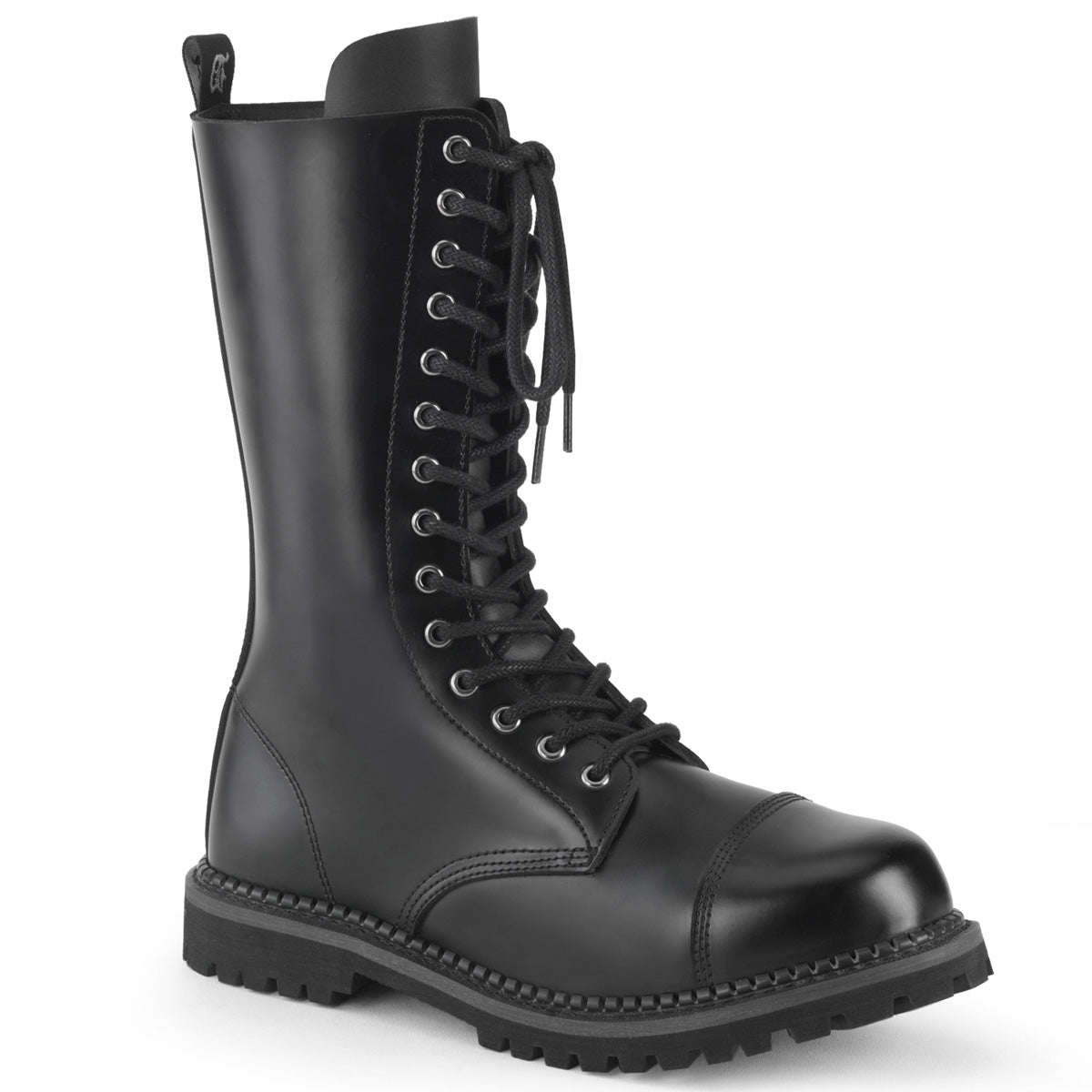 DemoniaCult Botas para hombre RIOT-14 BLK Leather