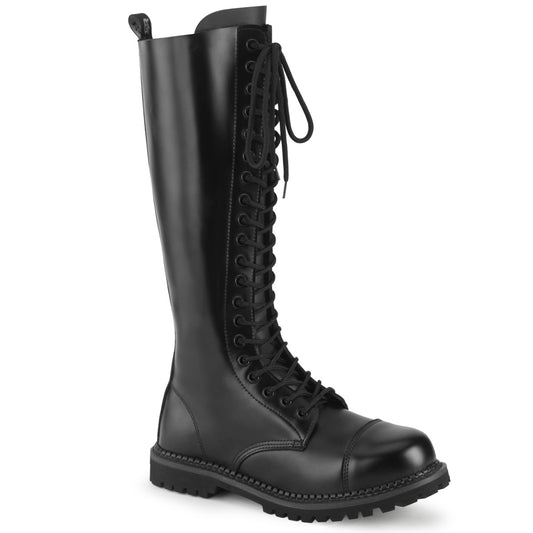 DemoniaCult Mens Boots RIOT-20 Blk Leather
