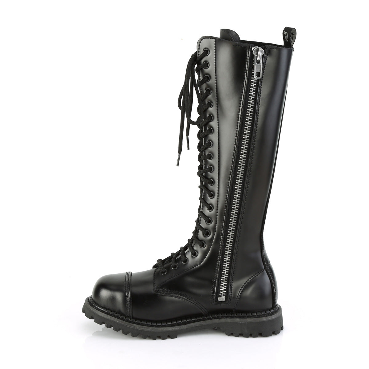 DemoniaCult Botas para hombre RIOT-20 BLK Leather