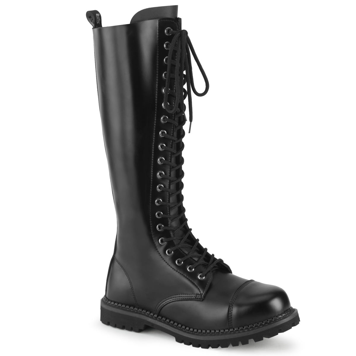 DemoniaCult Botas para hombre RIOT-20 BLK Leather