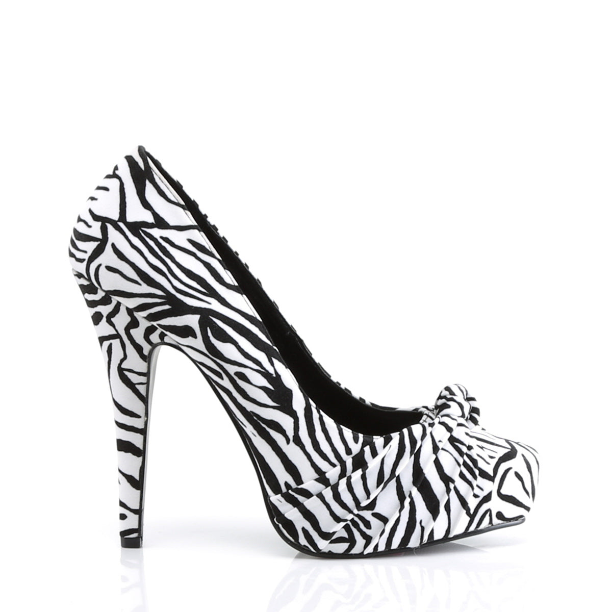 Pin Up Couture Bombas para mujer SAFARI-06 BLK-WHT ZEBRA PRIMER VELVET