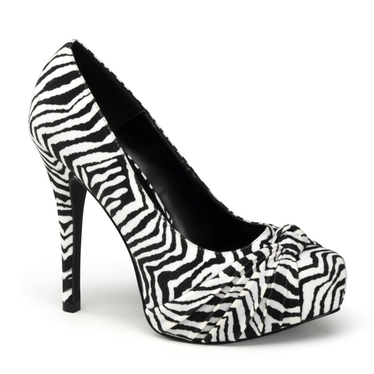 Pin Up Couture Bombas para mujer SAFARI-06 BLK-WHT ZEBRA PRIMER VELVET