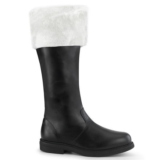 Funtasma Botas para hombre Santa-108 BLK PU-WHT FAUX PIEL