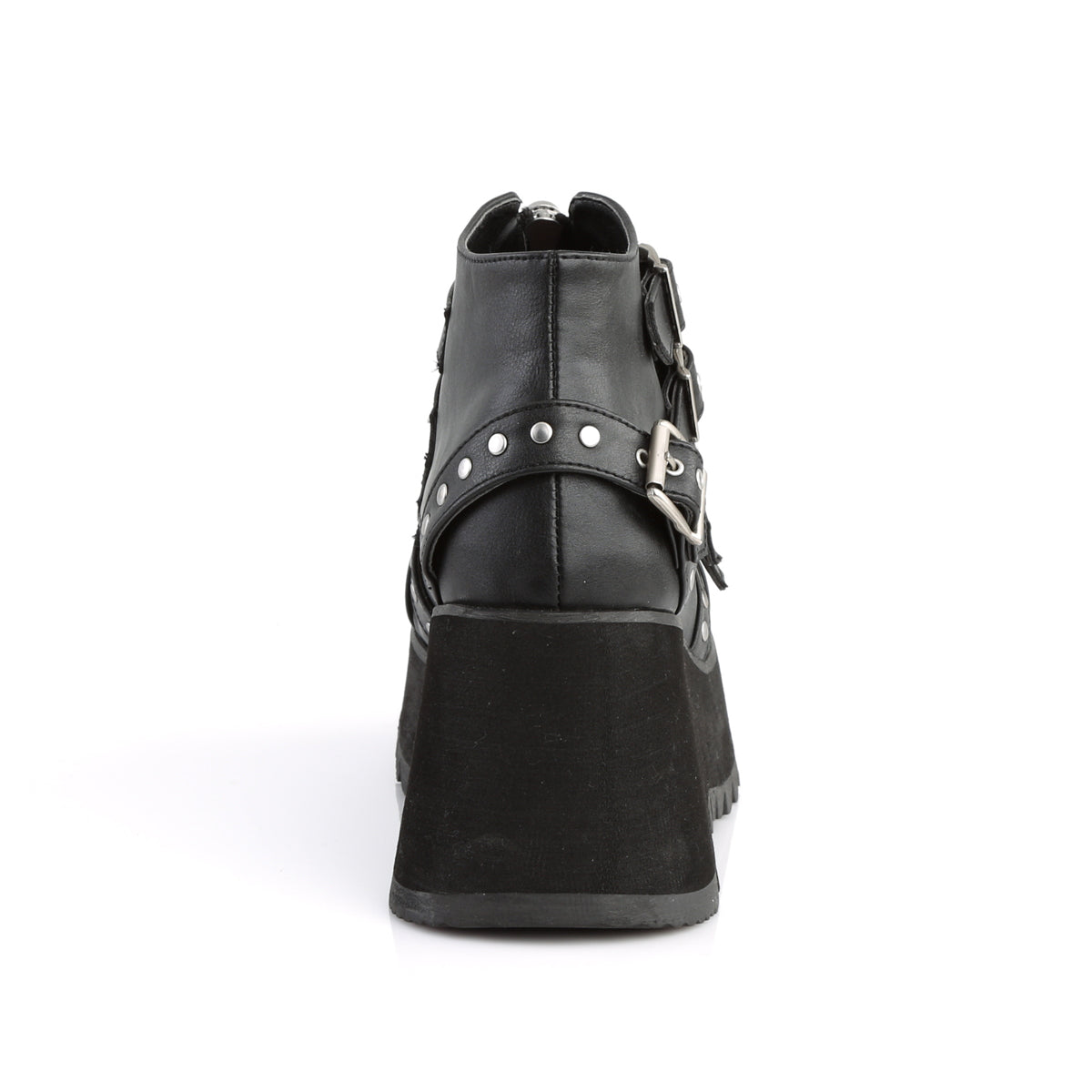DemoniaCult Botas de tobillo para mujeres SCENE-30 BLK de cuero vegano