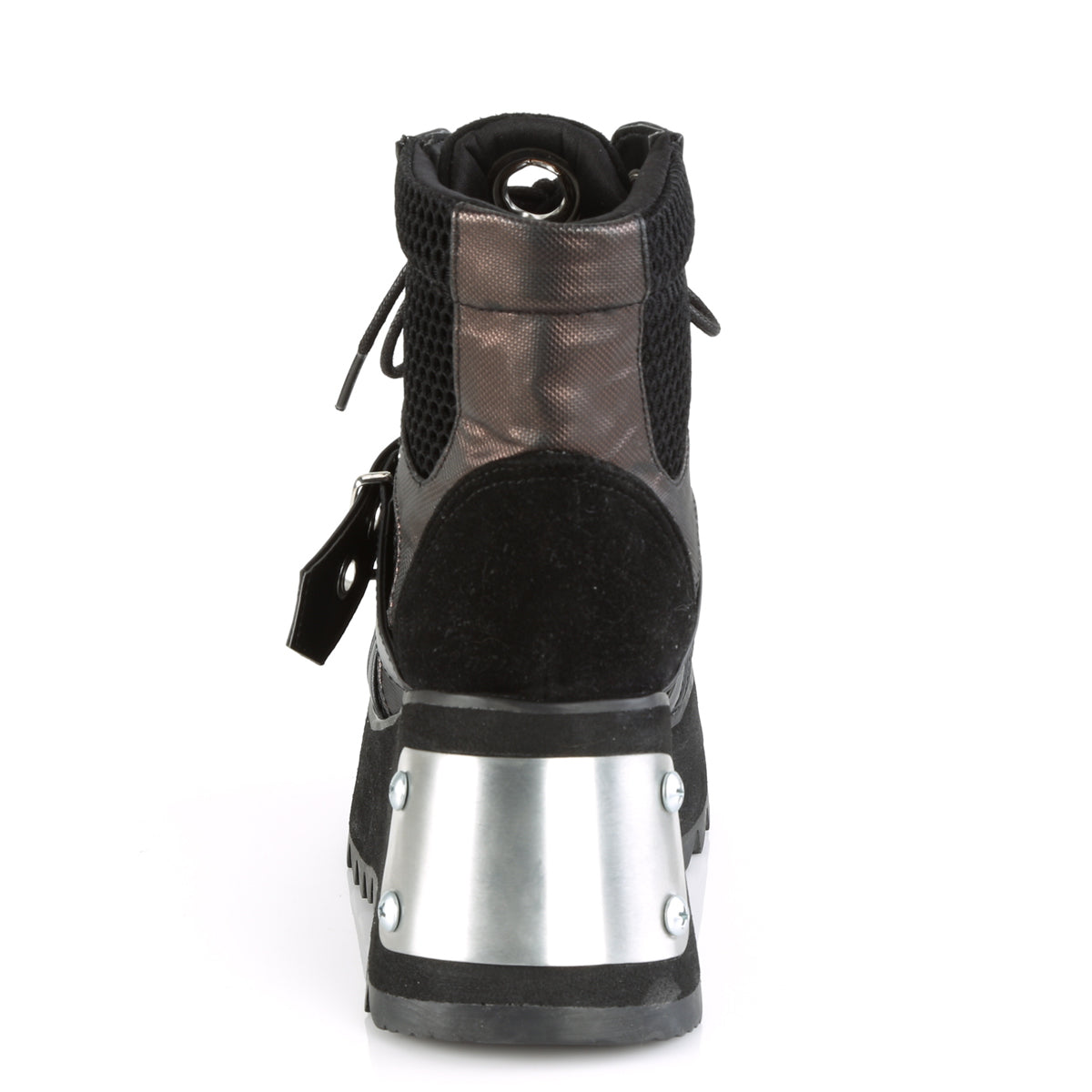 DemoniaCult Botas de tobillo para mujeres SCENE-53 tela vegana de cuero vegano