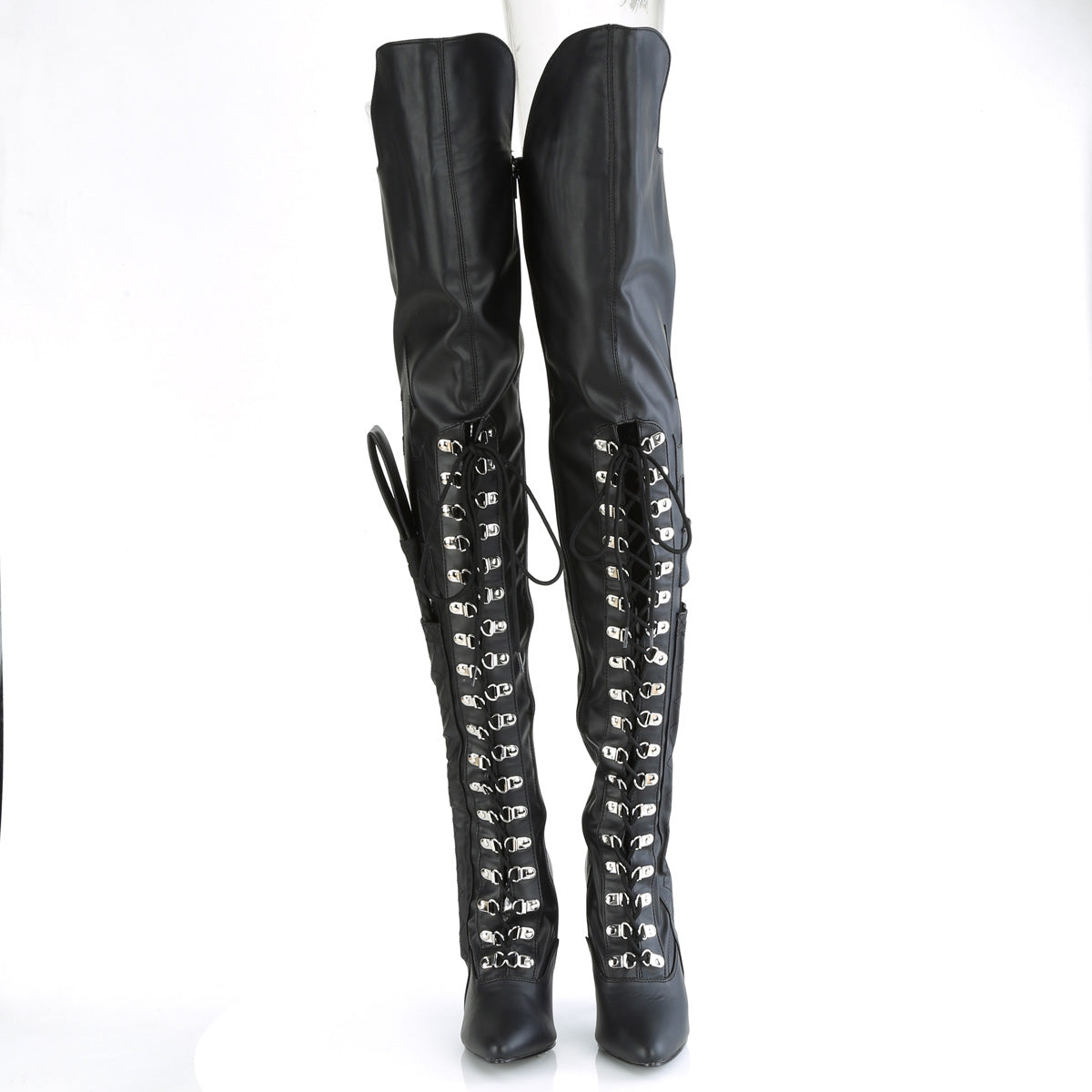 Pleaser Botas SEDUCE-3082 Blk Str. cuero de imitación