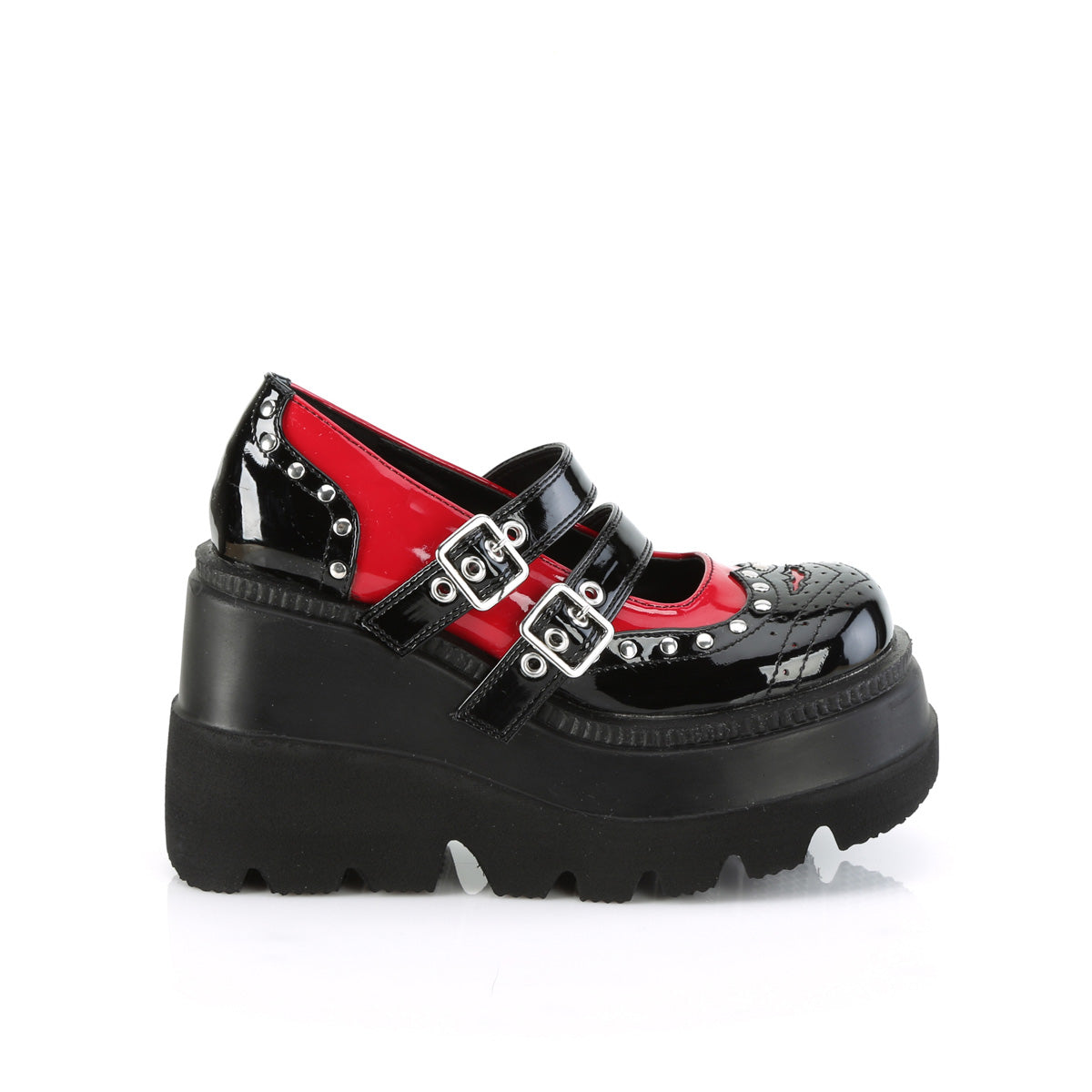 DemoniaCult Zapatillas SHAKER-27 blk-rojo pat