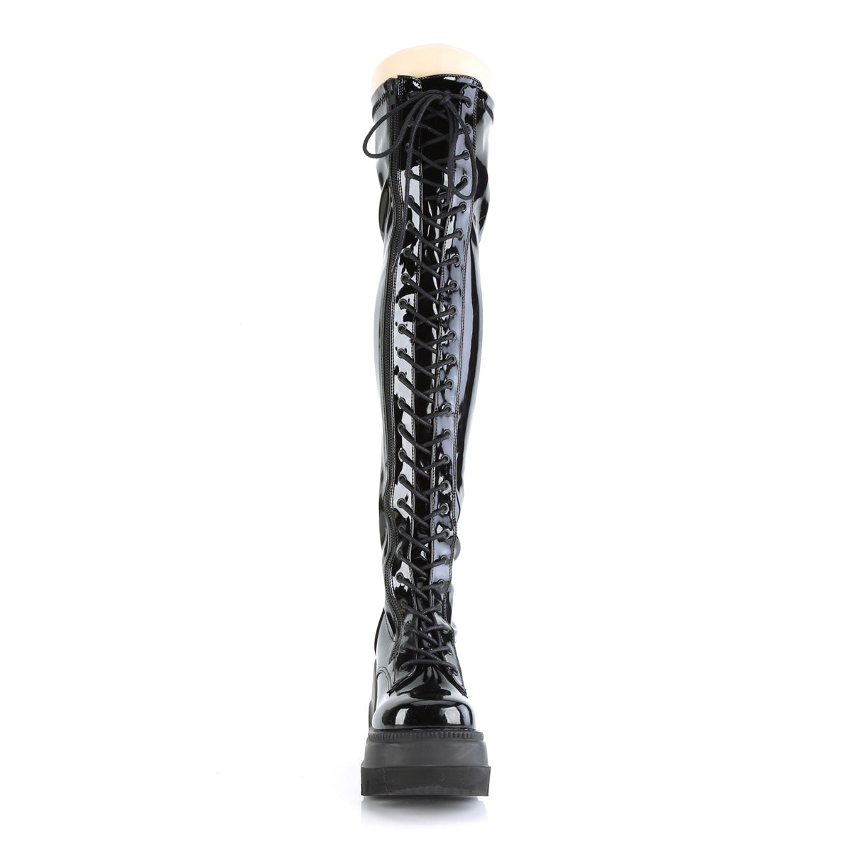 DemoniaCult Botas de mujer SHAKER-374 BLK Patente de estiramiento