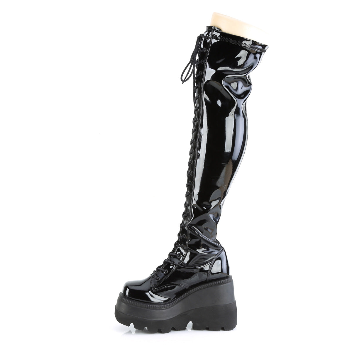DemoniaCult Botas de mujer SHAKER-374 BLK Patente de estiramiento