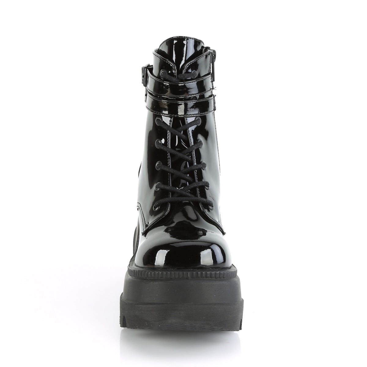 DemoniaCult Botas de tobillo para mujeres SHAKER-52 Patente BLK