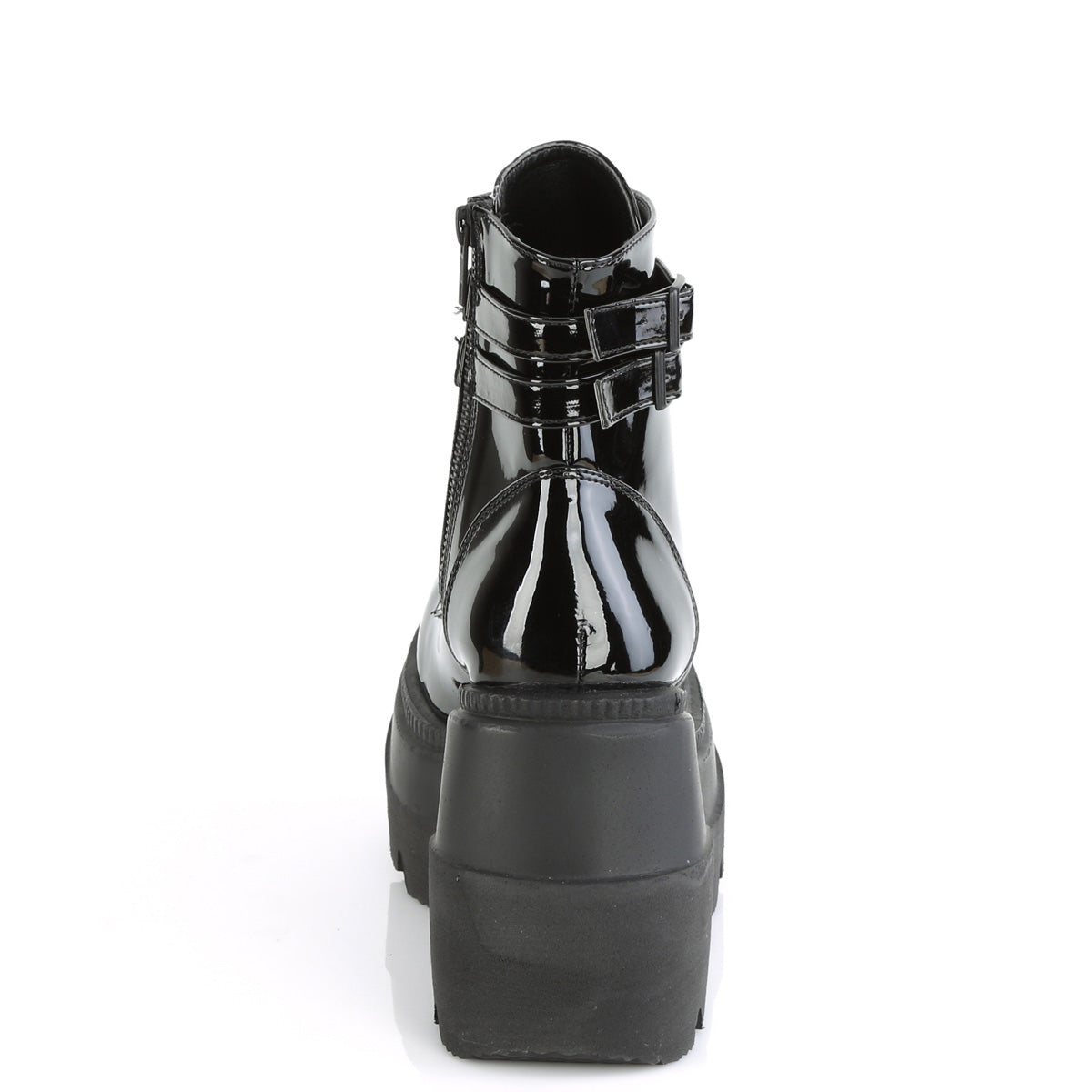 DemoniaCult Botas de tobillo para mujeres SHAKER-52 Patente BLK