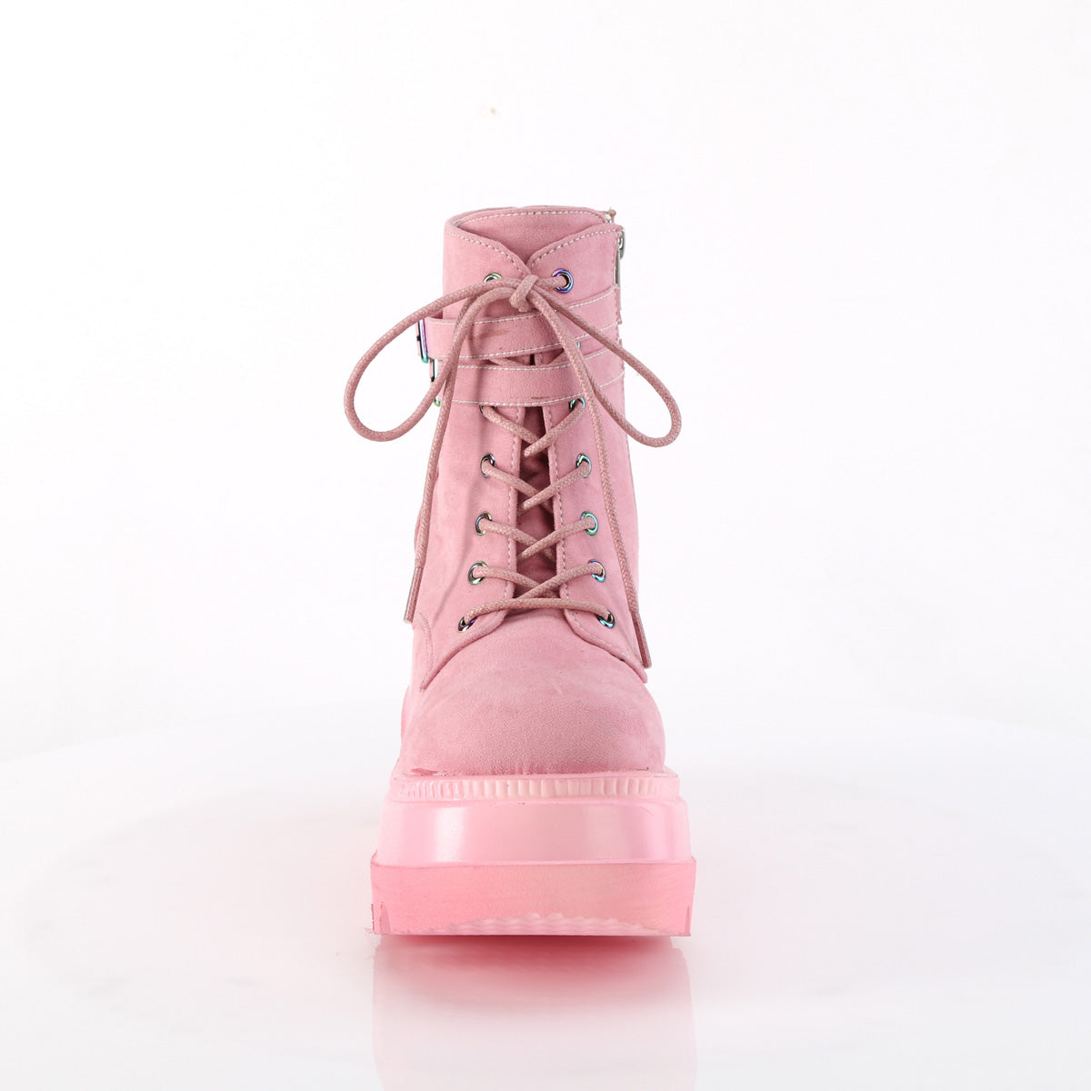 DemoniaCult Ankle Boots SHAKER-52 B. Pink Vegan Suede