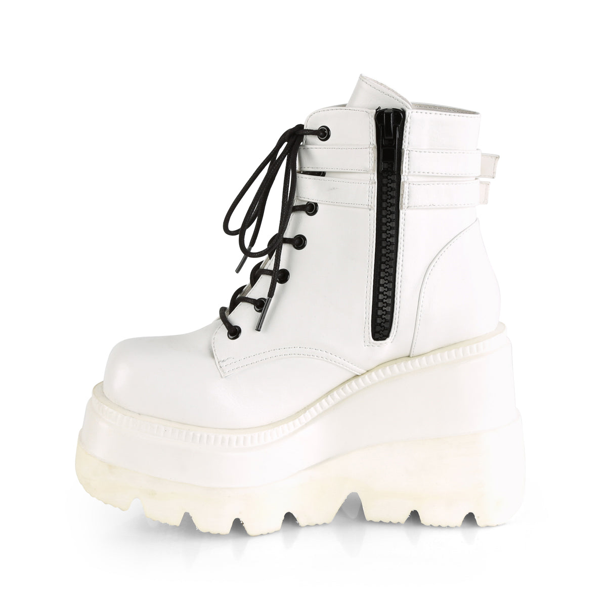 DemoniaCult Ankle Boots SHAKER-52 Wht Vegan Leather