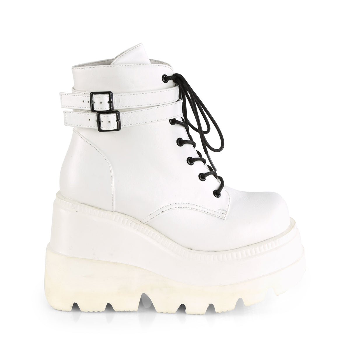 DemoniaCult Ankle Boots SHAKER-52 Wht Vegan Leather