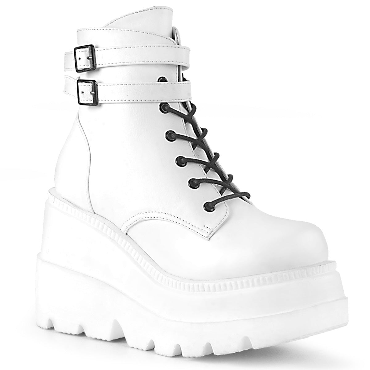 DemoniaCult Ankle Boots SHAKER-52 Wht Vegan Leather