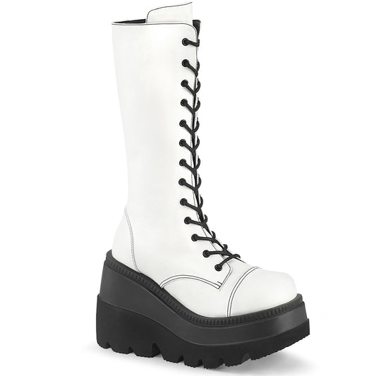 DemoniaCult  Botas SHAKER-72 Wht Leather Vegan