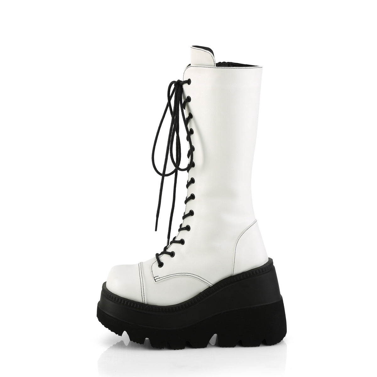 DemoniaCult Botas SHAKER-72 Wht Leather Vegan