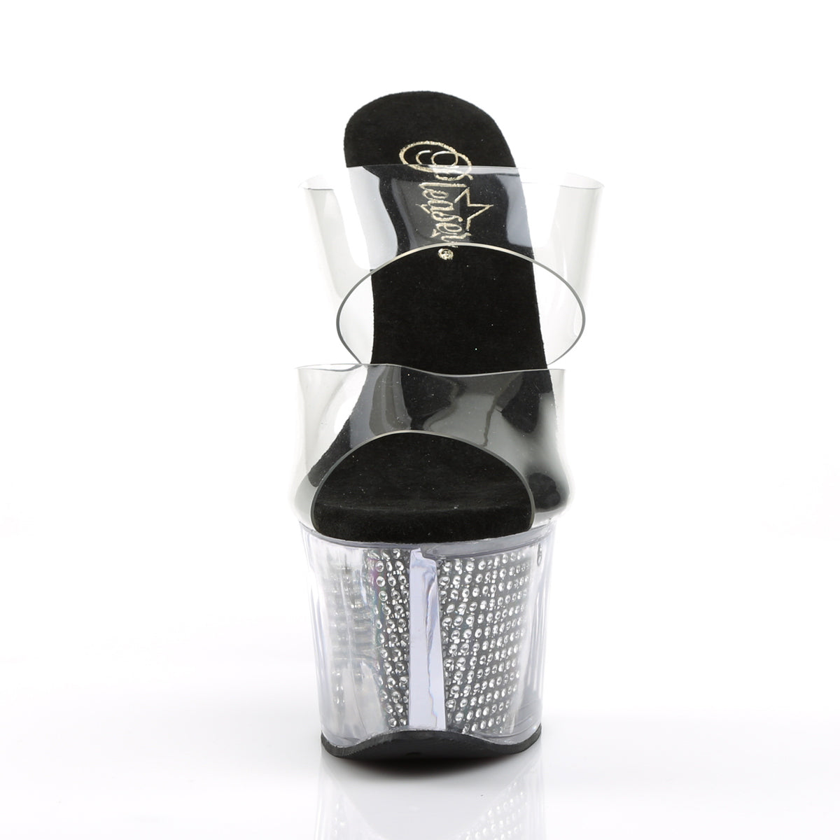 Pleaser Womens Sandals SKY-302SRS Clr/Blk SRS