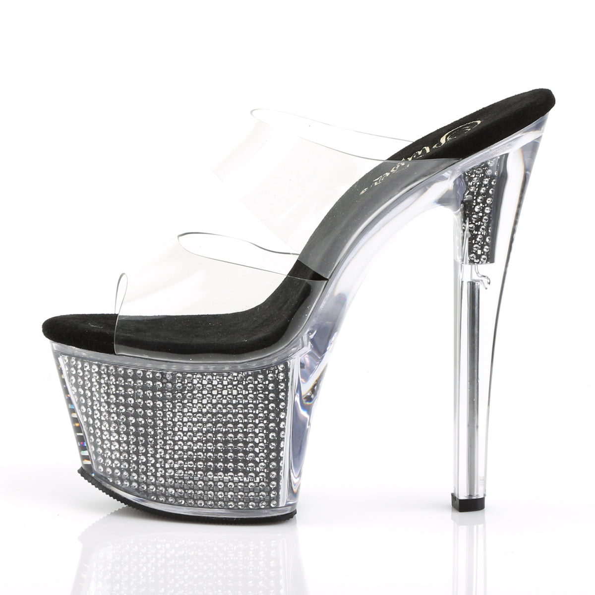 Pleaser Womens Sandals SKY-302SRS Clr/Blk SRS