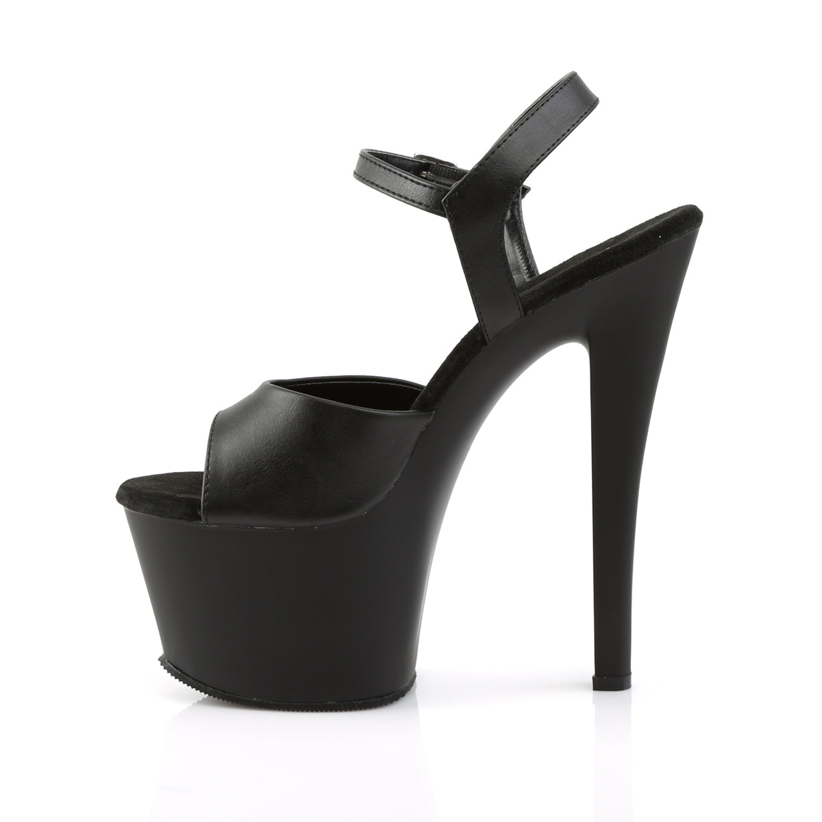 Pleaser Sandalias para mujer SKY-309 BLK Faux Cuero / Blk Mate