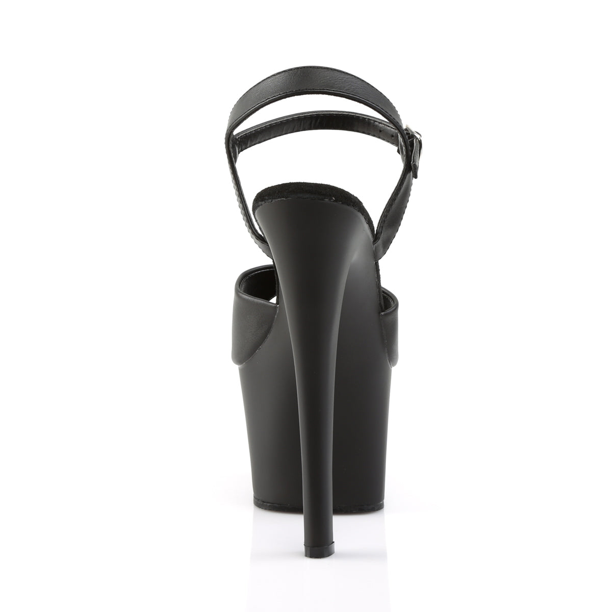 Pleaser Sandalias para mujer SKY-309 BLK Faux Cuero / Blk Mate