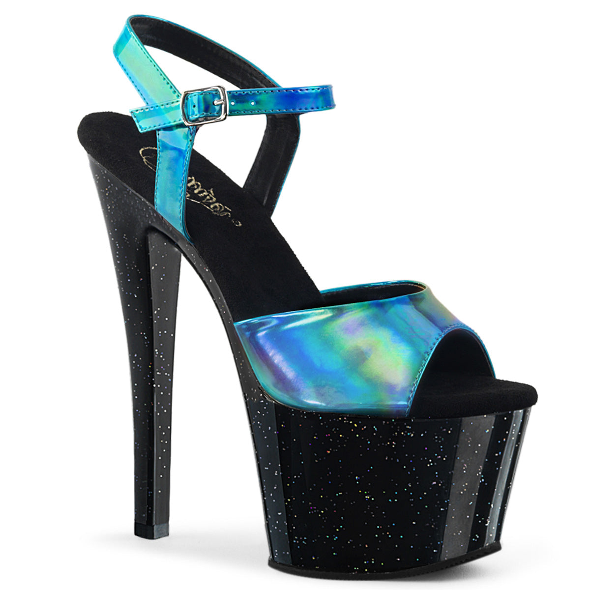 Pleaser Sandalias para mujer SKY-309HG Turquesa Holograma / BLK