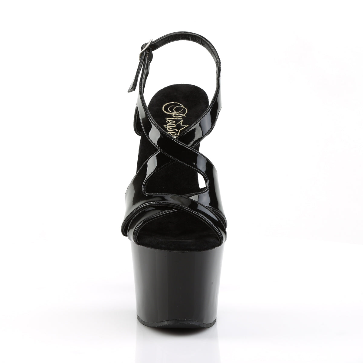 Pleaser Sandalias para mujer SKY-330 BLK PAT / BLK