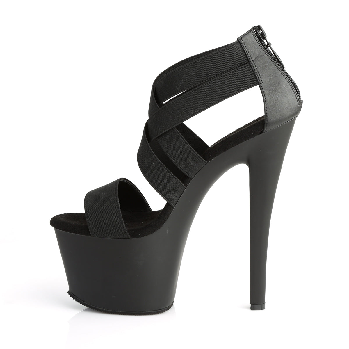Pleaser Sandalias para mujer SKY-369 BLK BANDA ELASTIC / BLK MATE
